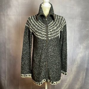 SUSAN BRISTOL VINTAGE ZIP FRONT SWEATER SIZED M